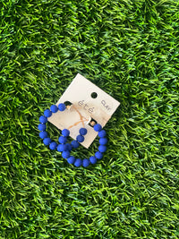 Royal Blue Matte Clay Ball Hoops