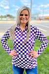 Purple & White Pep Rally Pullover