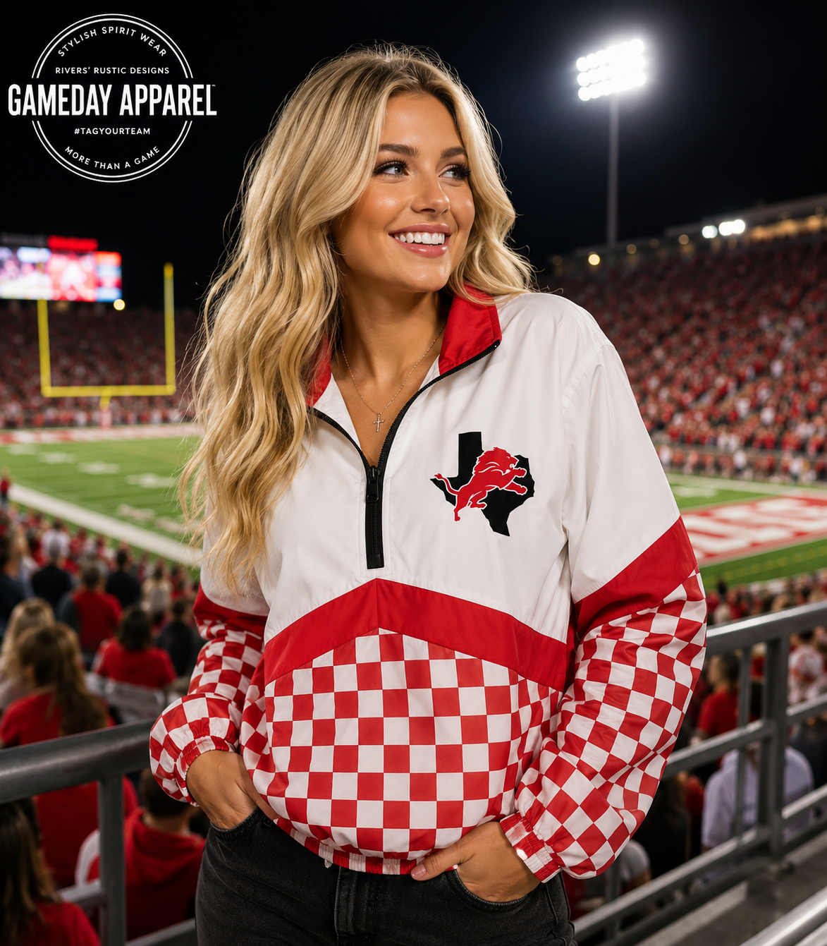 PREORDER | Lions Checkered Scuba Pullover **ETA 4-6weeks