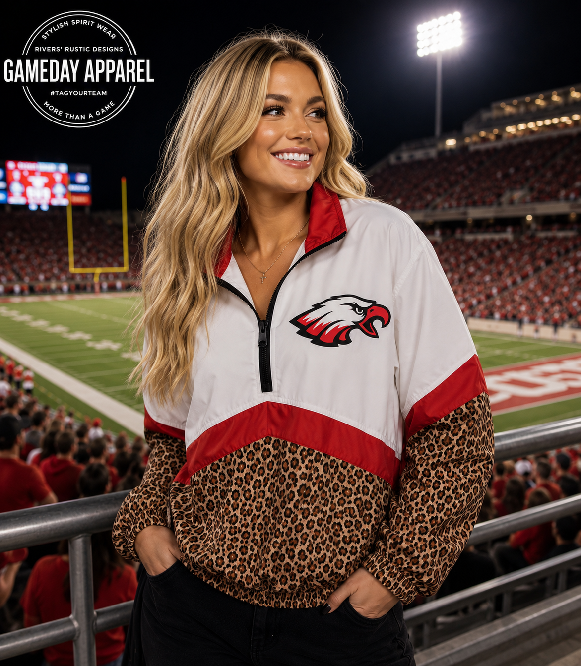 PREORDER | Red Eagles Leopard Scuba Pullover **ETA 4-6weeks (Copy)