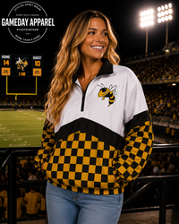 REORDER | Gold Hornets Checkered Scuba Pullover **ETA 4-6weeks