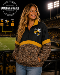 REORDER | Gold Hornets Leopard Scuba Pullover **ETA 4-6weeks