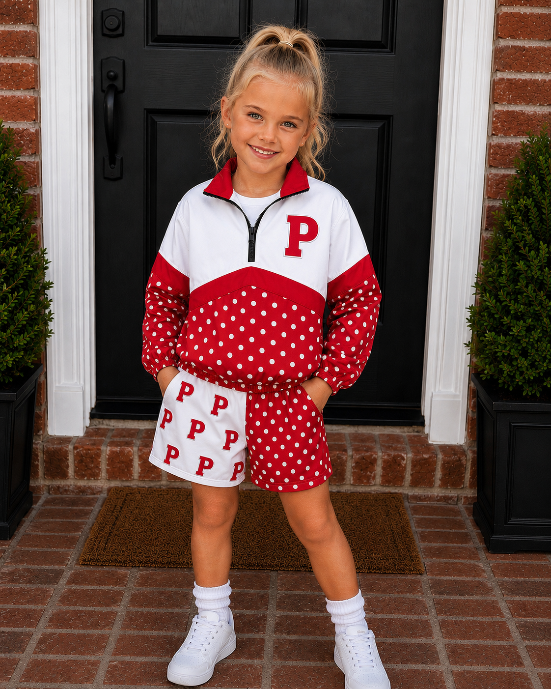 PREORDER | P Polka Dot Checkered Split Shorts **ETA 4-6weeks