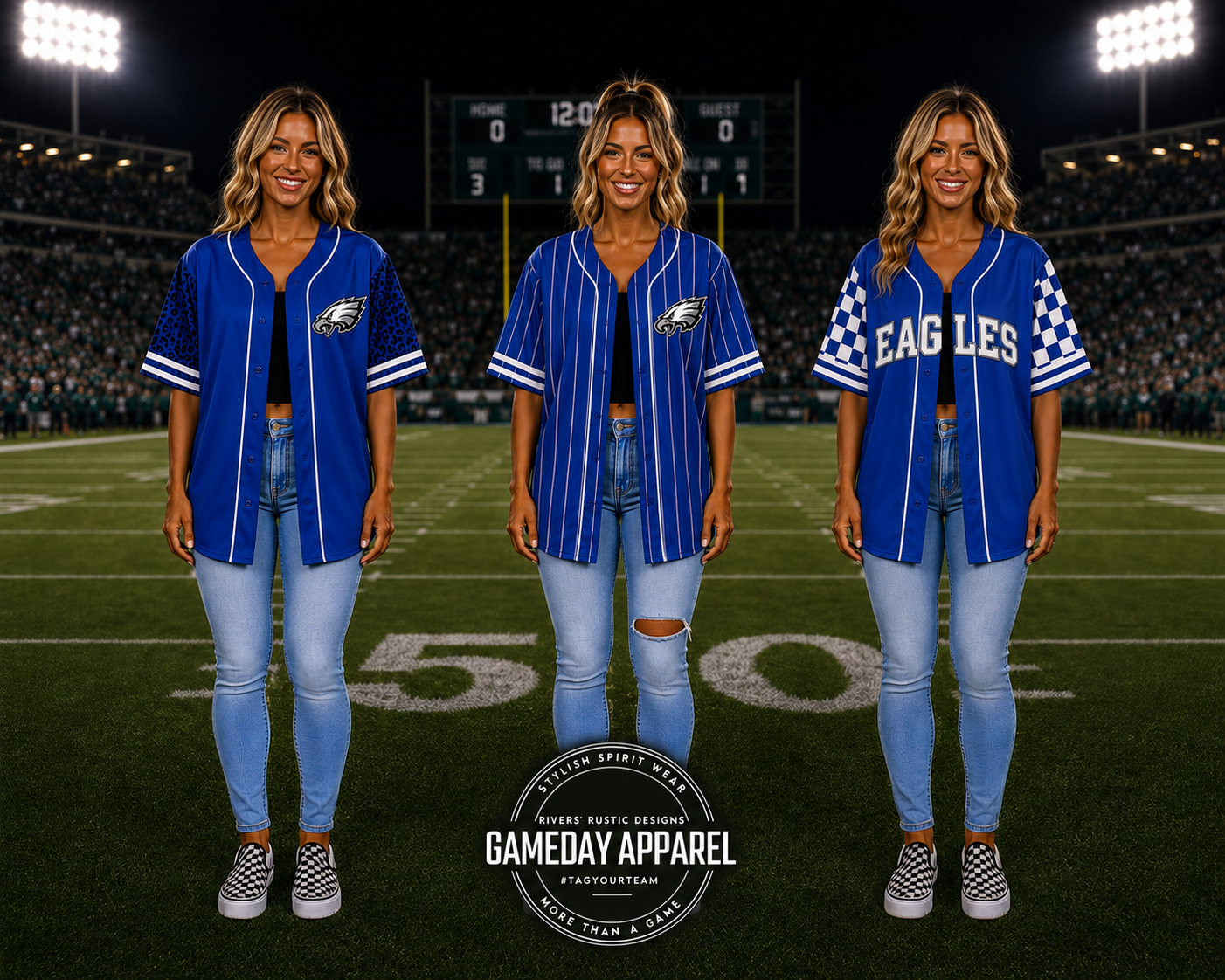 PREORDER | Blue Eagles Mixed Baseball Style Jerseys **ETA 4-6weeks
