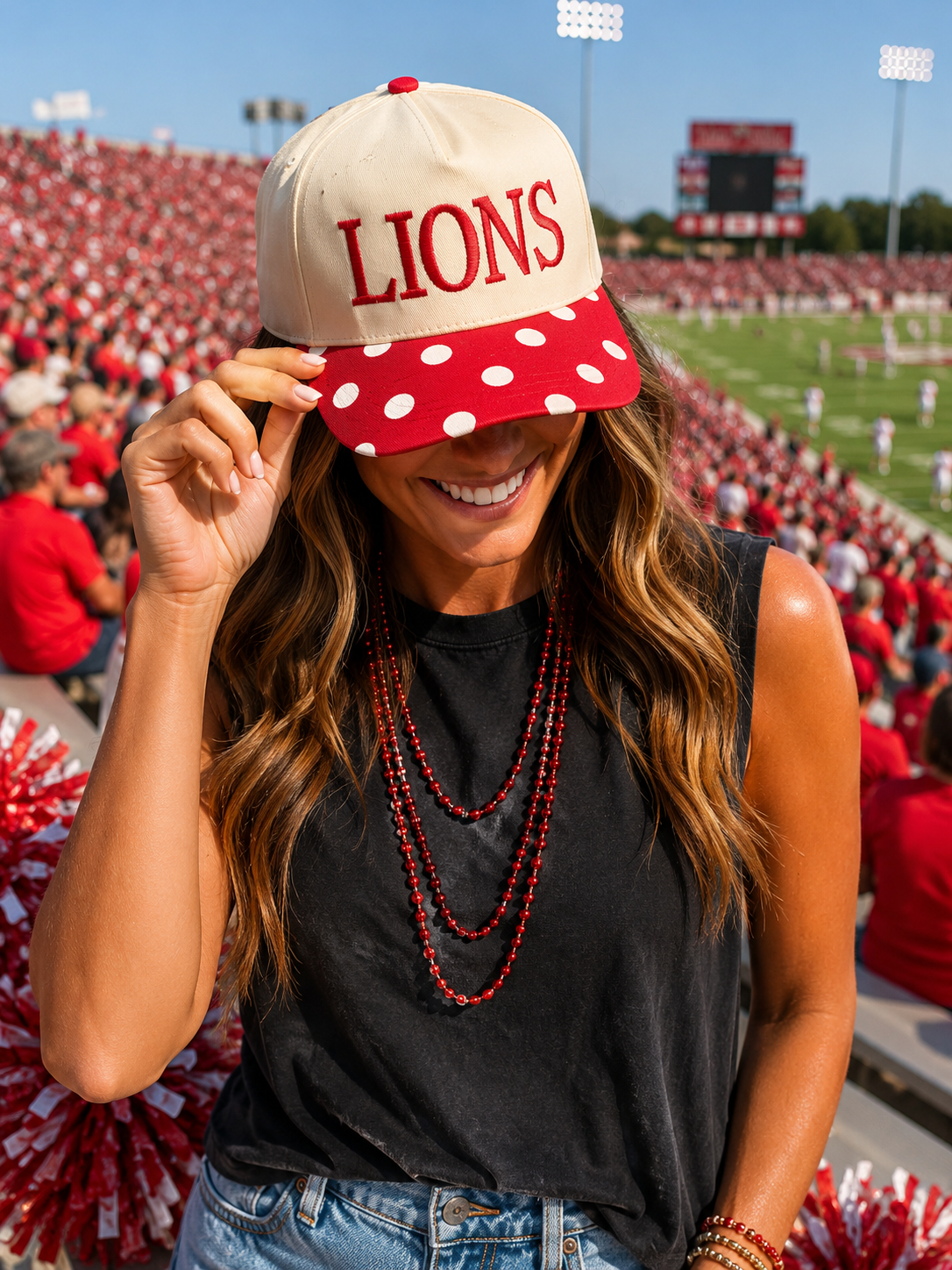 LIONS Big Polka Dot Hat