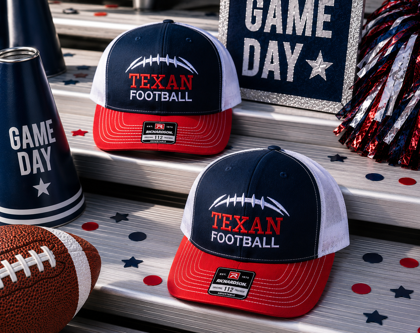Texan Football Embroidered Richardson Hat