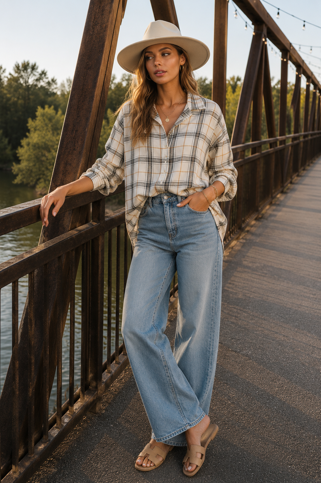 White Plaid Tamra Shirt