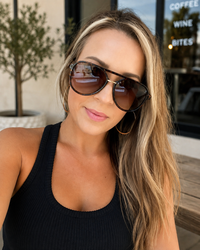Earhart Dark Cheetah Aviator Glasses