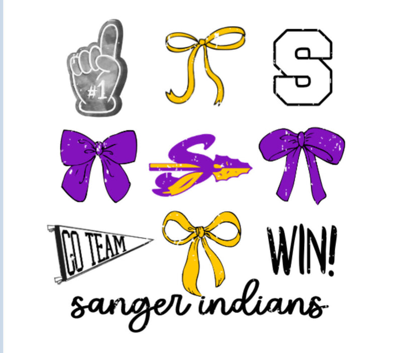 Sanger Indians Gameday Bow Tee