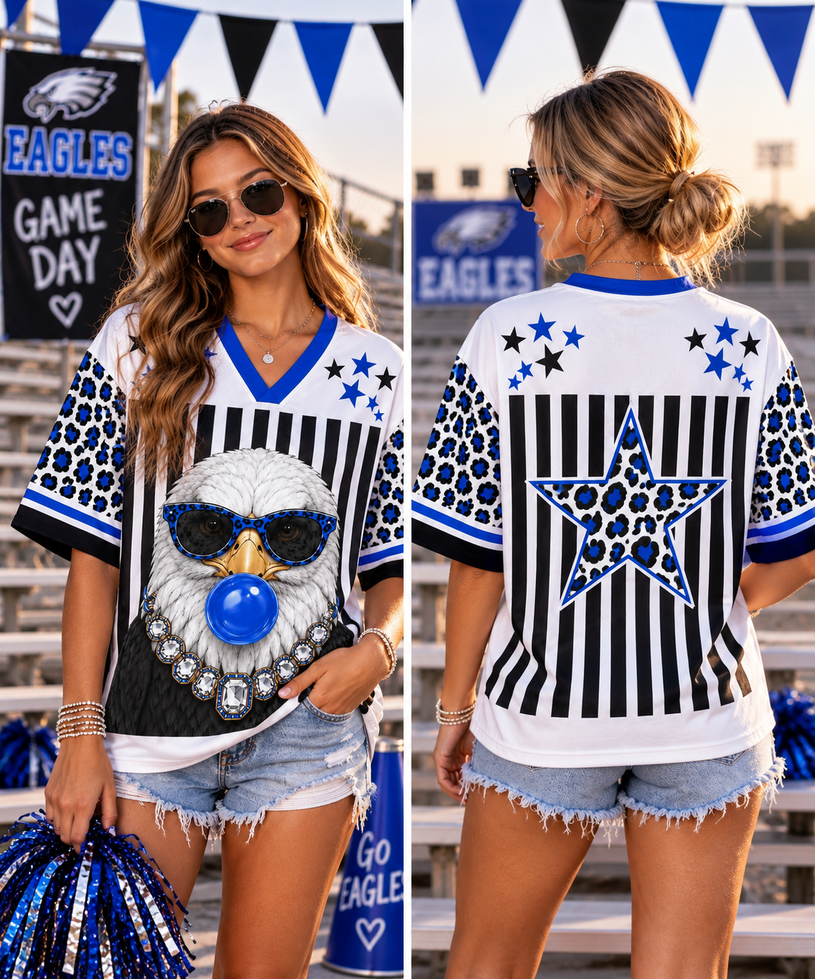 PREORDER | Bubble Blue Eagle Boujee Double Sided Jersey - ETA 3-4 weeks