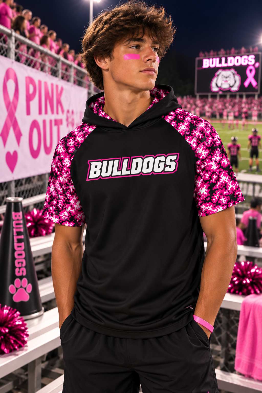 PREORDER | Bulldogs Pink Digital Camo Performance Hoodie