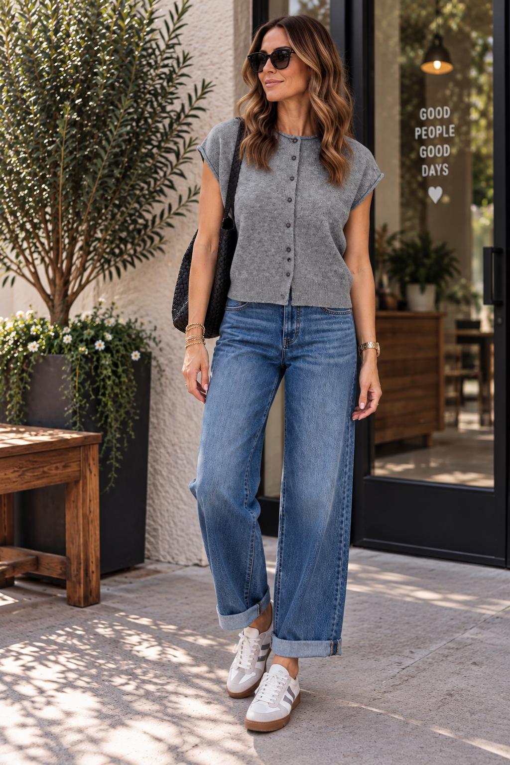 Dark Grey Raw Edge Sleeveless Lightweight Cardi