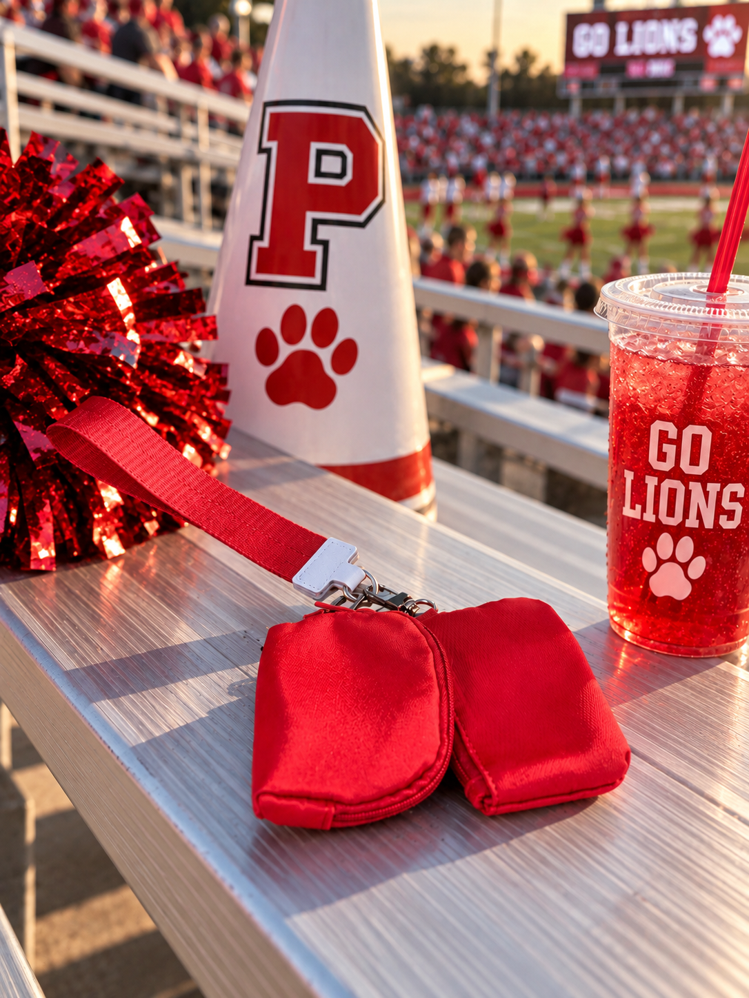 Red On the Go Double Wallet Wristlet