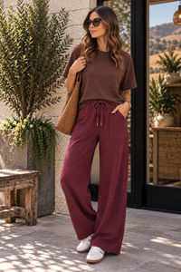 Dark Brown Crew Neck Pocket Tee