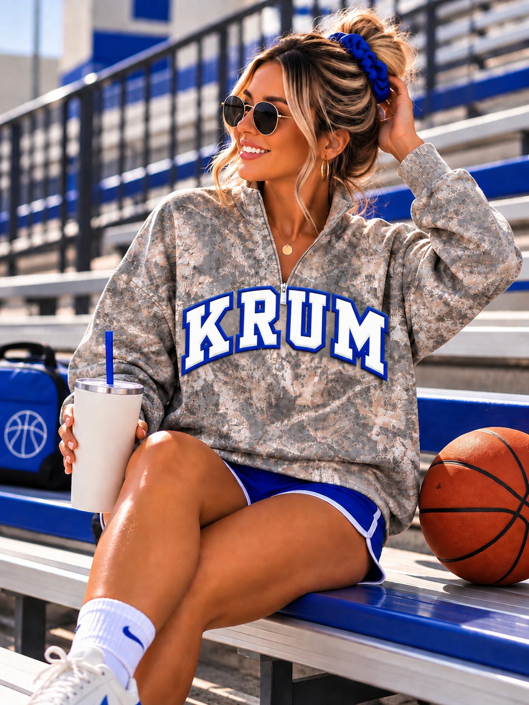 PREORDER | Krum Camo Embroidered Appliqué Quarter Zip