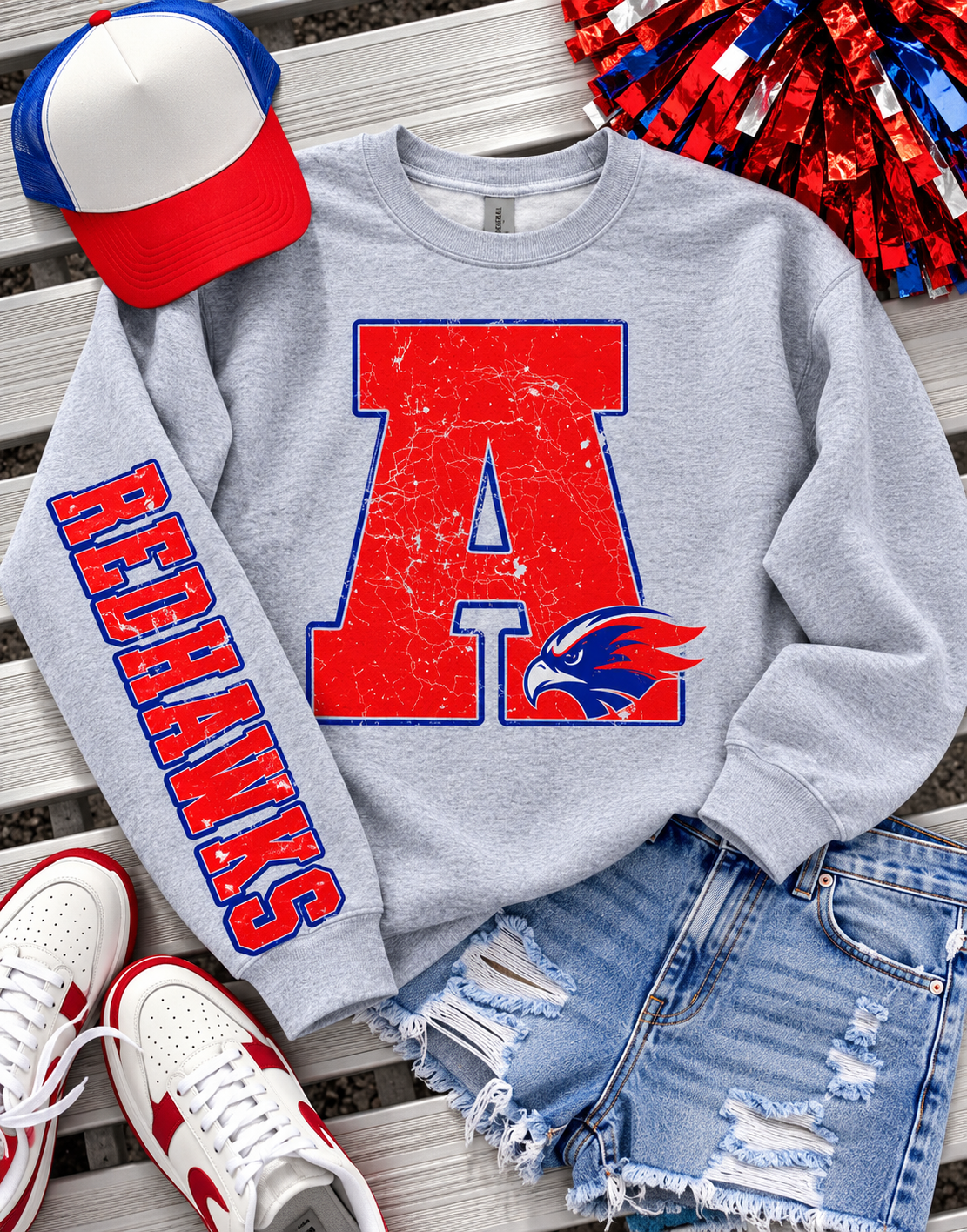 PREORDER | A Redhawks Sleeve Mascot Sweatshirt