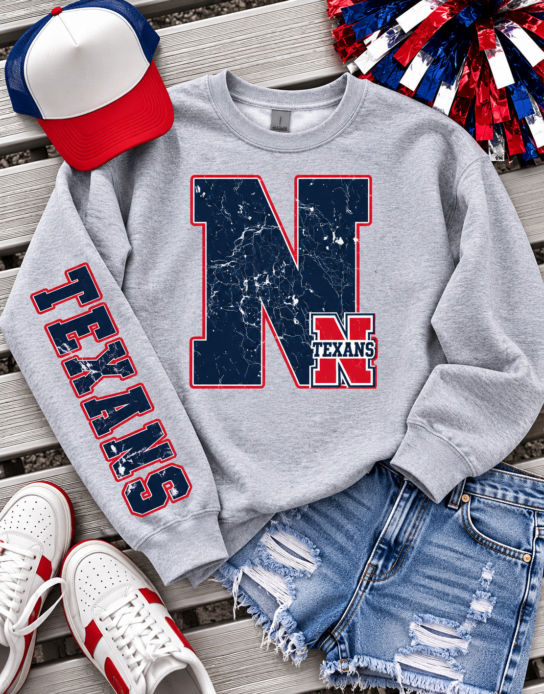 PREORDER | N Texans Sleeve Mascot Sweatshirt