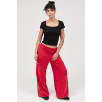 Red Mineral Wash Wide Leg Cargo Pants