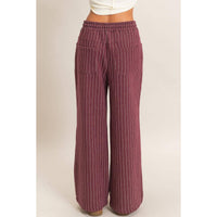 Pinstripe Elastic Waist Sweatpants