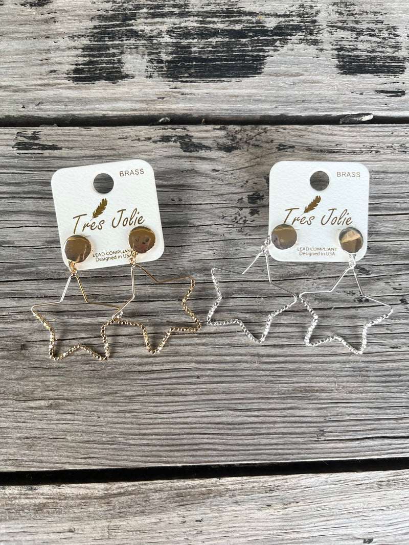 Over the Moon Star Earrings