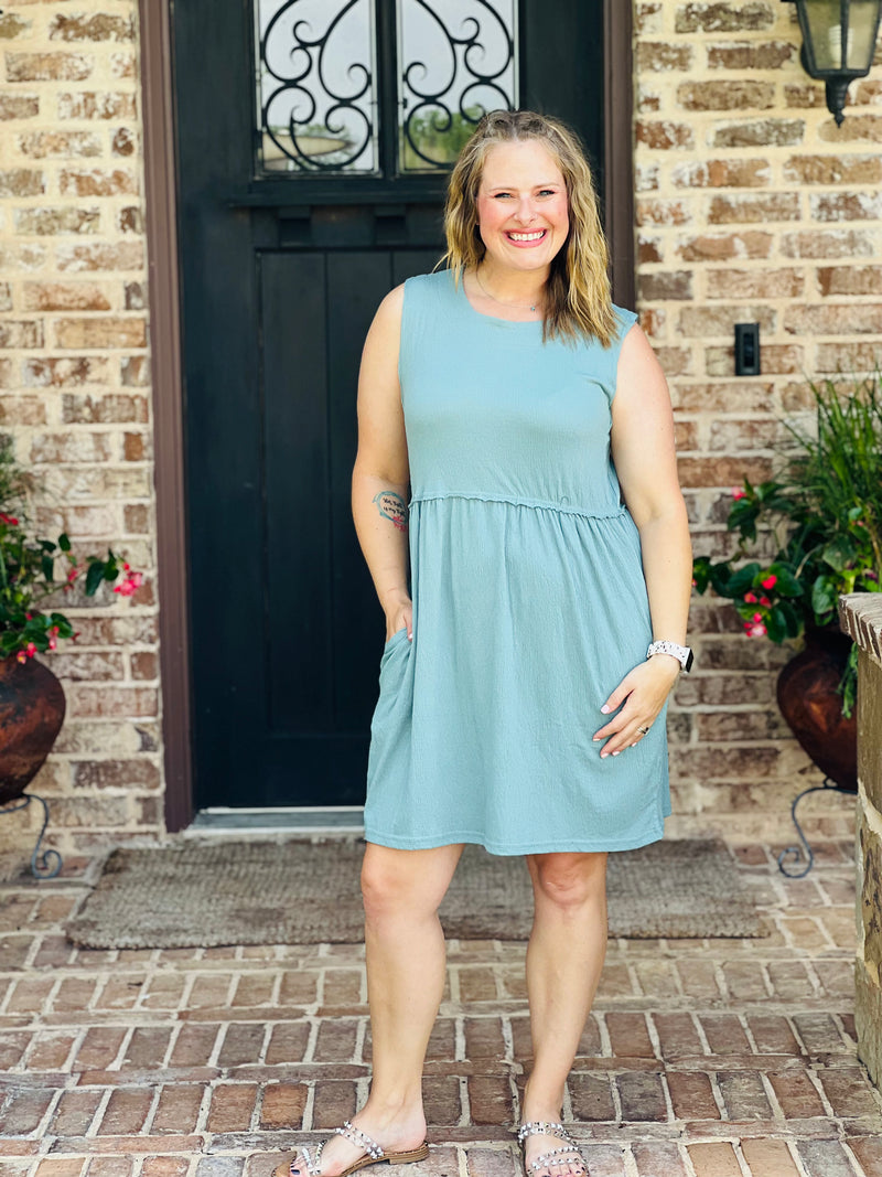 Seafoam Babydoll Tank Dress