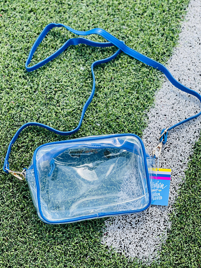Royal Bridget Clear Purse w/Vegan Strap & Trim