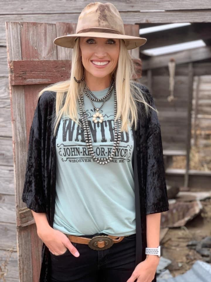 Wanted Yellowstone TV Tee {Stonewashed Green}