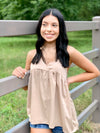 Champagne Razorback Flowy Tank